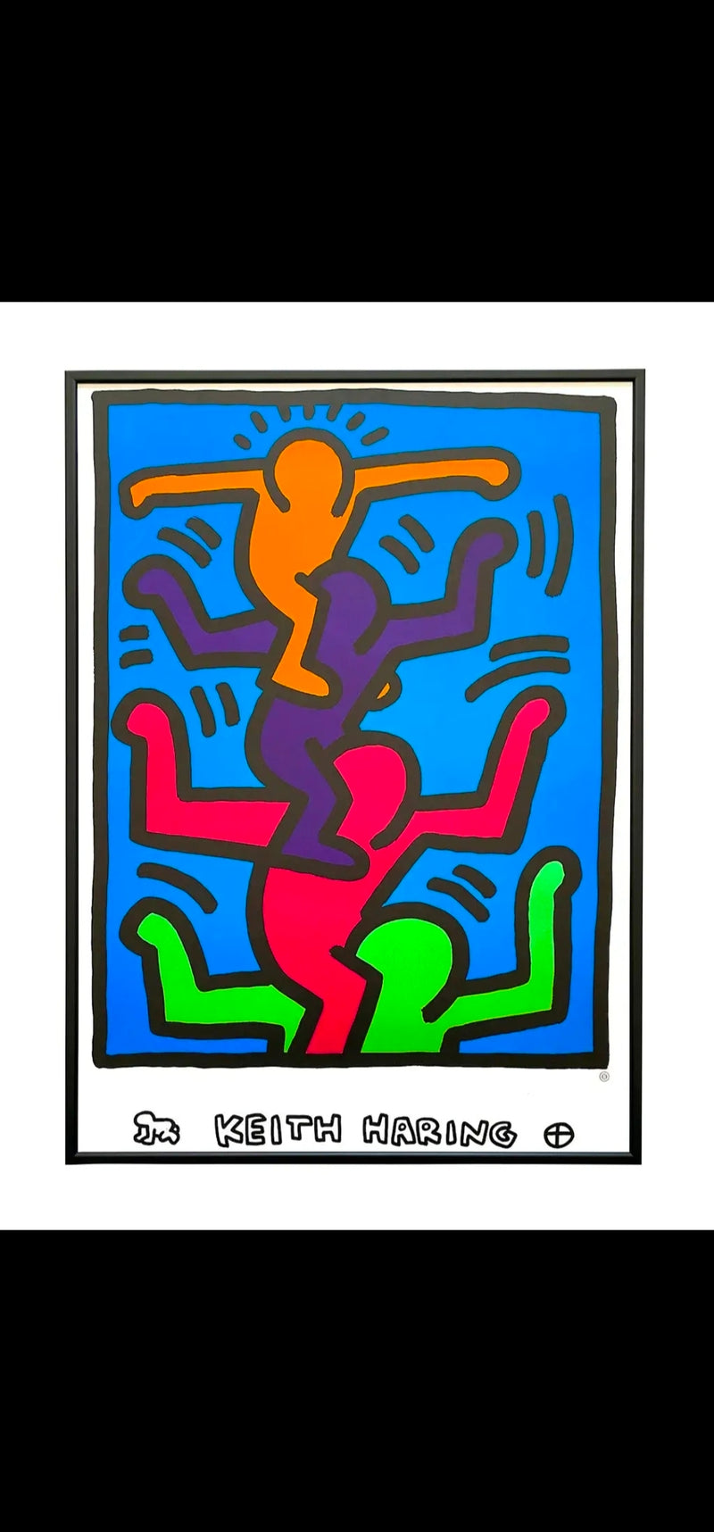 Keith Haring Estate rare vintage 1992 lithograph           "Four Figures"