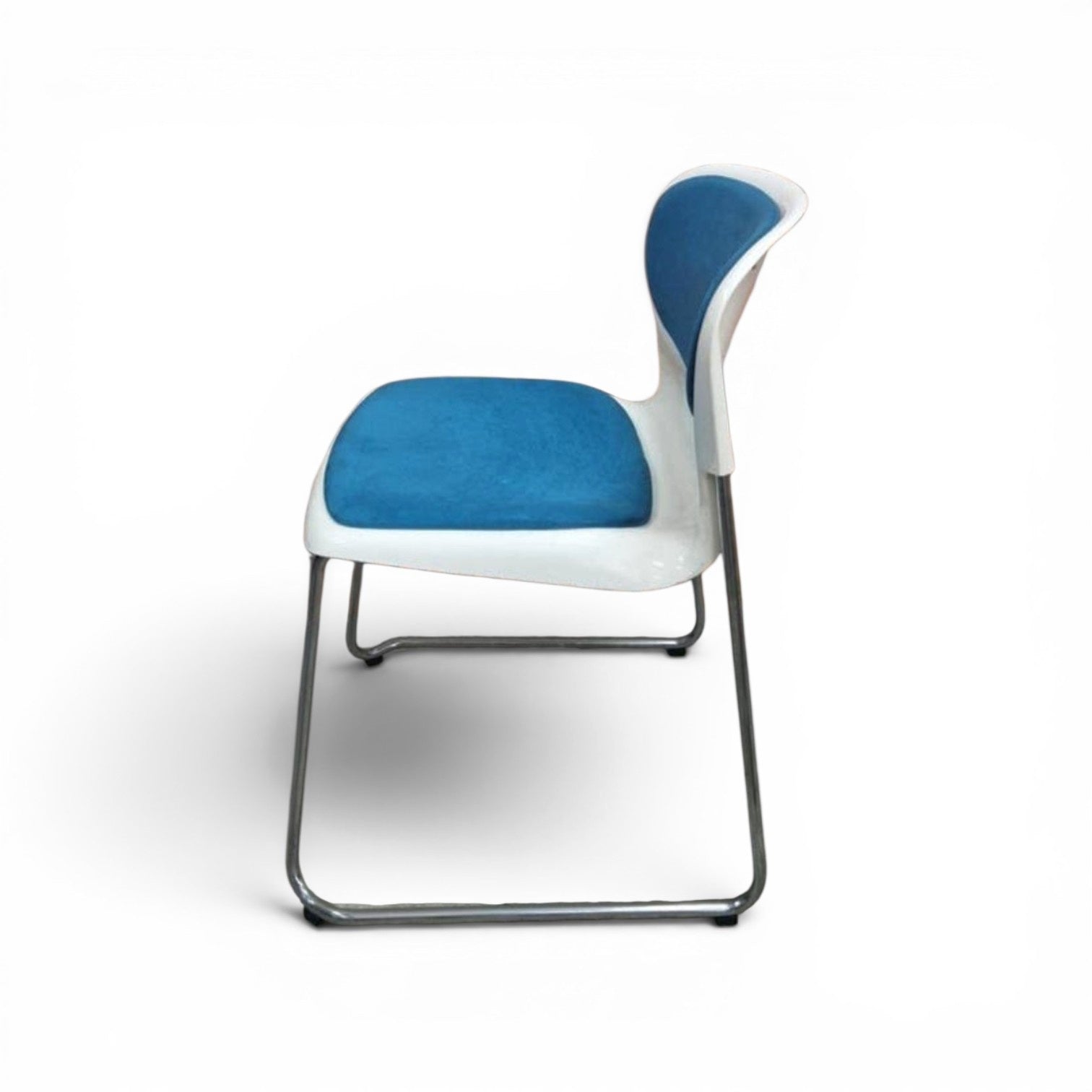 20 x Gerd Lange West German Chrome SM 400 Swing Chairs / Blue upholstery / 1990s