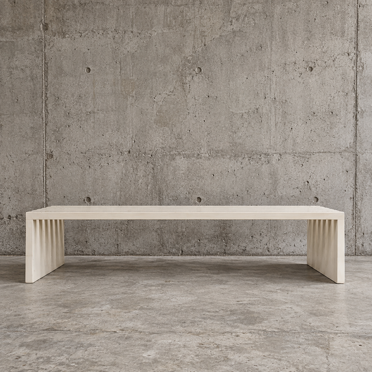 Weighty wooden bench / Width 185 cm / 1980s