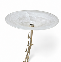 2 x floorlamp / botanic / floral metal decoration / 1970s /