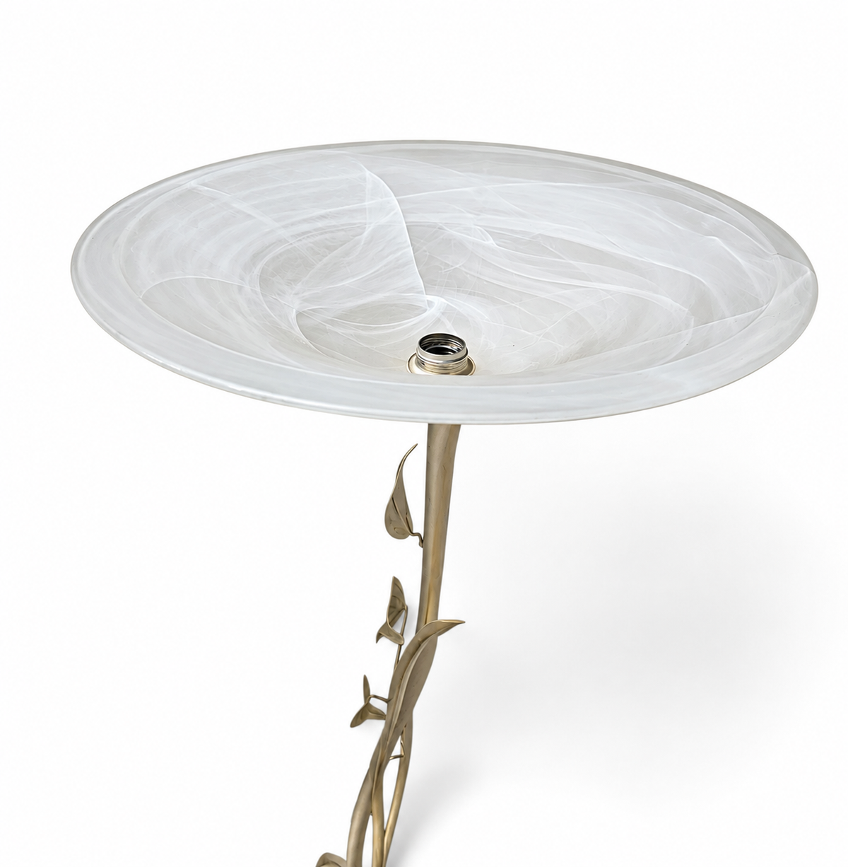 2 x floorlamp / botanic / floral metal decoration / 1970s /