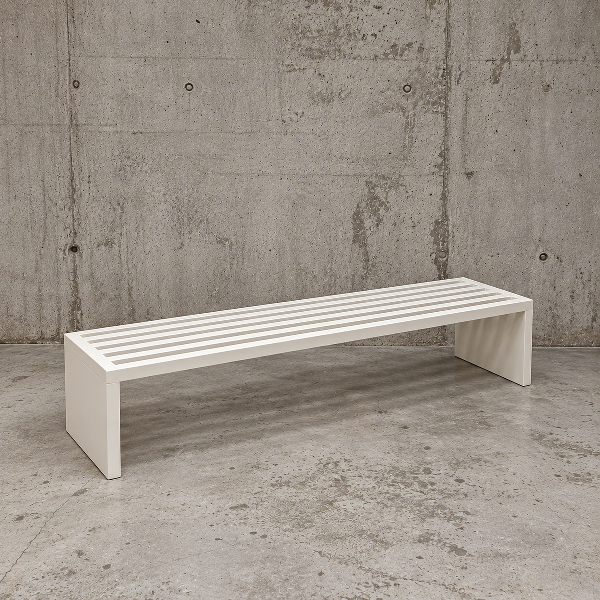 Weighty wooden bench / Width 185 cm / 1980s
