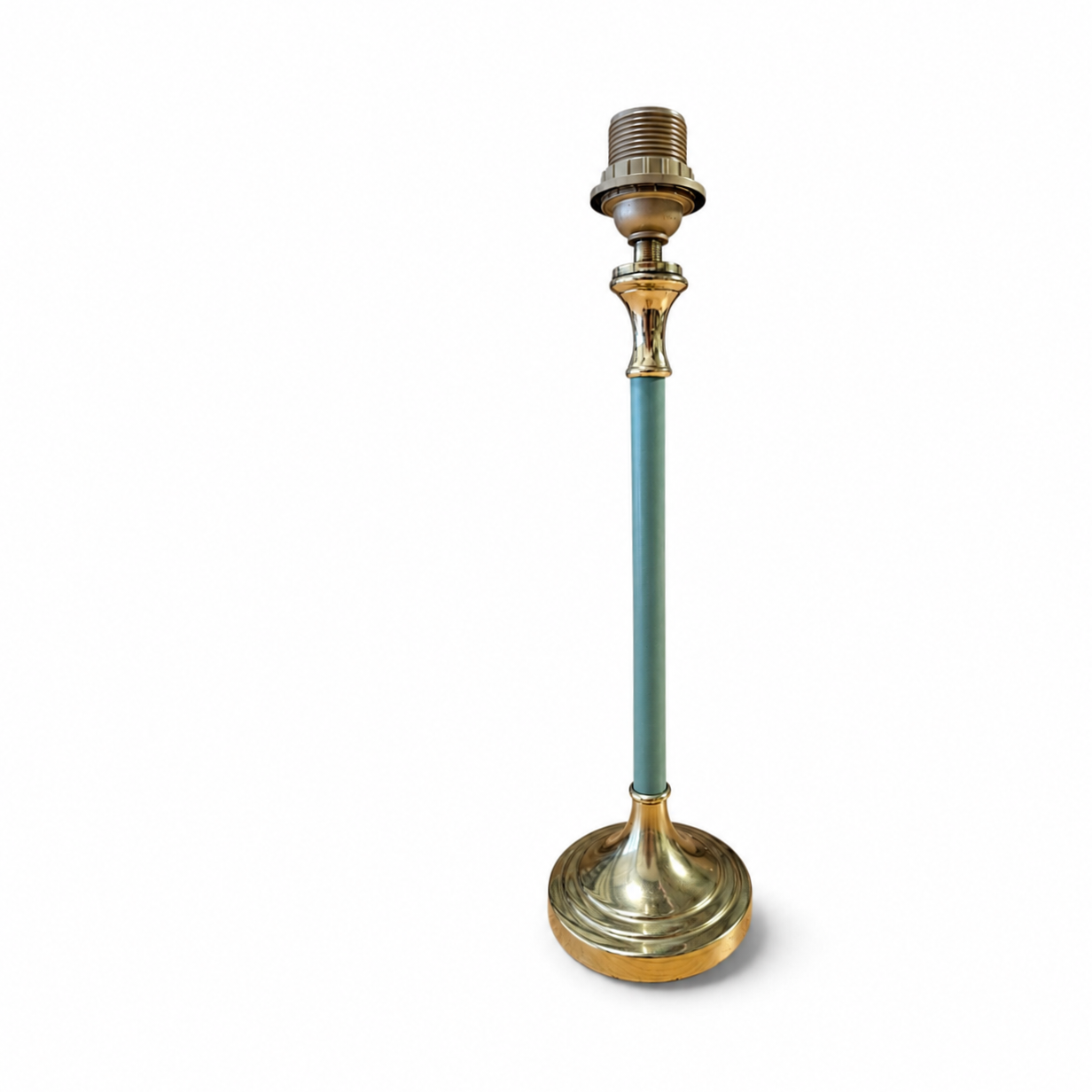 2 x Brass and Blue Steel Table Lamps from Kullmann / 1970s /