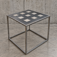 Set of three industrial / brutalist side / coffee tables / 1990s