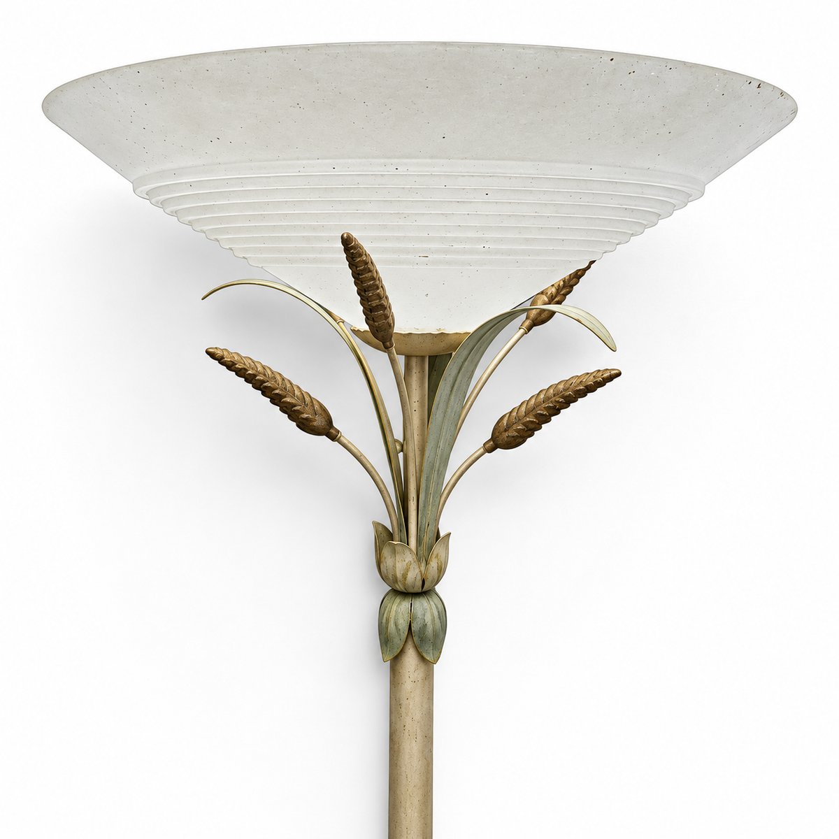 2 x floorlamp / botanic / floral metal decoration / 1970s /