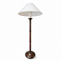 2 x Wooden faux bamboo table lamps / 1980s