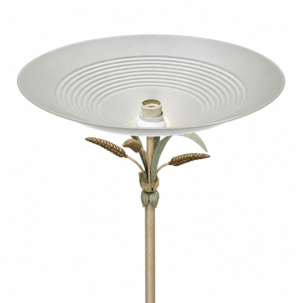 2 x floorlamp / botanic / floral metal decoration / 1970s /