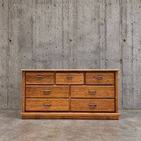 Oak wood dresser with 7 drawers by Florida Furniture Industries / 1980s /