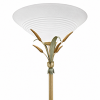 2 x floorlamp / botanic / floral metal decoration / 1970s /