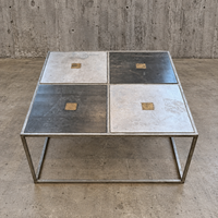 Set of three industrial / brutalist side / coffee tables / 1990s