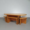 Child nesting table set 1980s / pine wood.