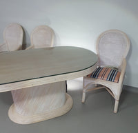 Pensil reed / Split reed table / 3 × chair / dining set /