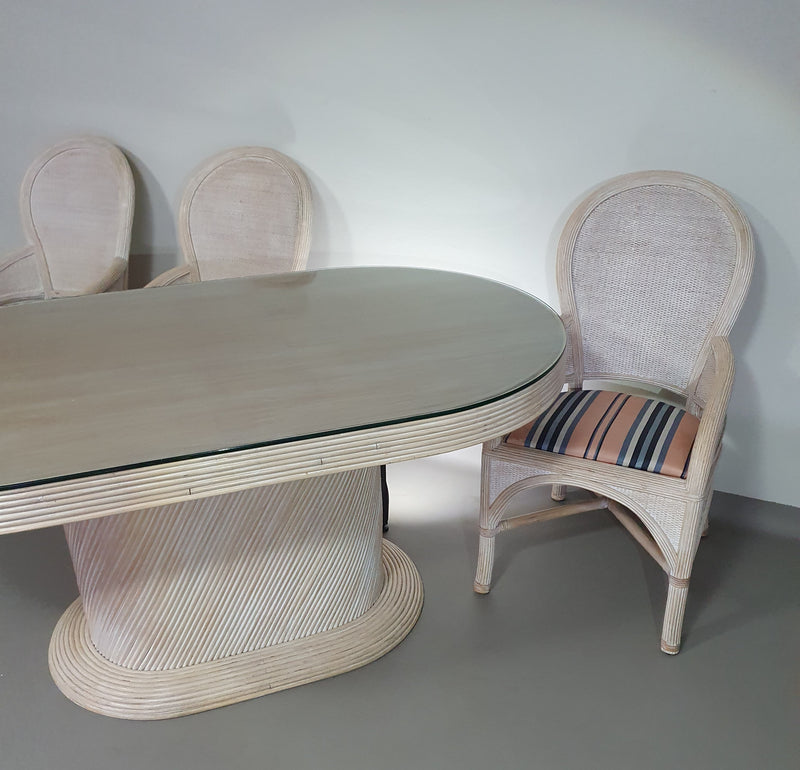 Pensil reed / Split reed table / 3 × chair / dining set /