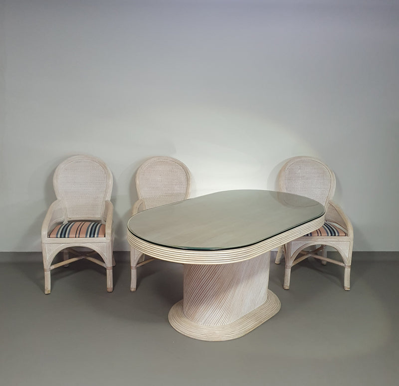 Pensil reed / Split reed table / 3 × chair / dining set /