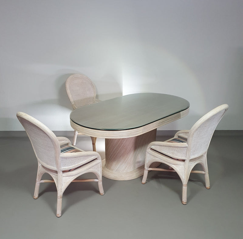 Pensil reed / Split reed table / 3 × chair / dining set /