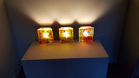 3 x Raak coloured glass wall sconces lamps Willem van Oyen.