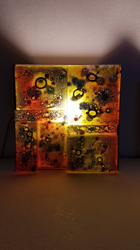 3 x Raak coloured glass wall sconces lamps Willem van Oyen.