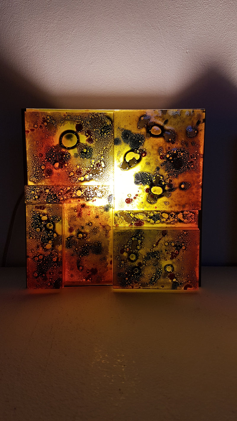 3 x Raak coloured glass wall sconces lamps Willem van Oyen.
