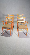 Set of 4 x German / cow horn dining armchairs / Lübke 1950s / Extremely rare /