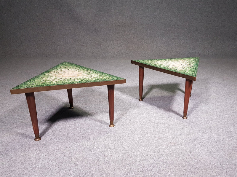 Pair of glass tile mosaic side tables - Genaro Alvarez - 1950s BY GETANO