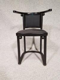 Set of 6 black Fledermaus chairs by Josef Hoffmann for Wittmann, 1980s.