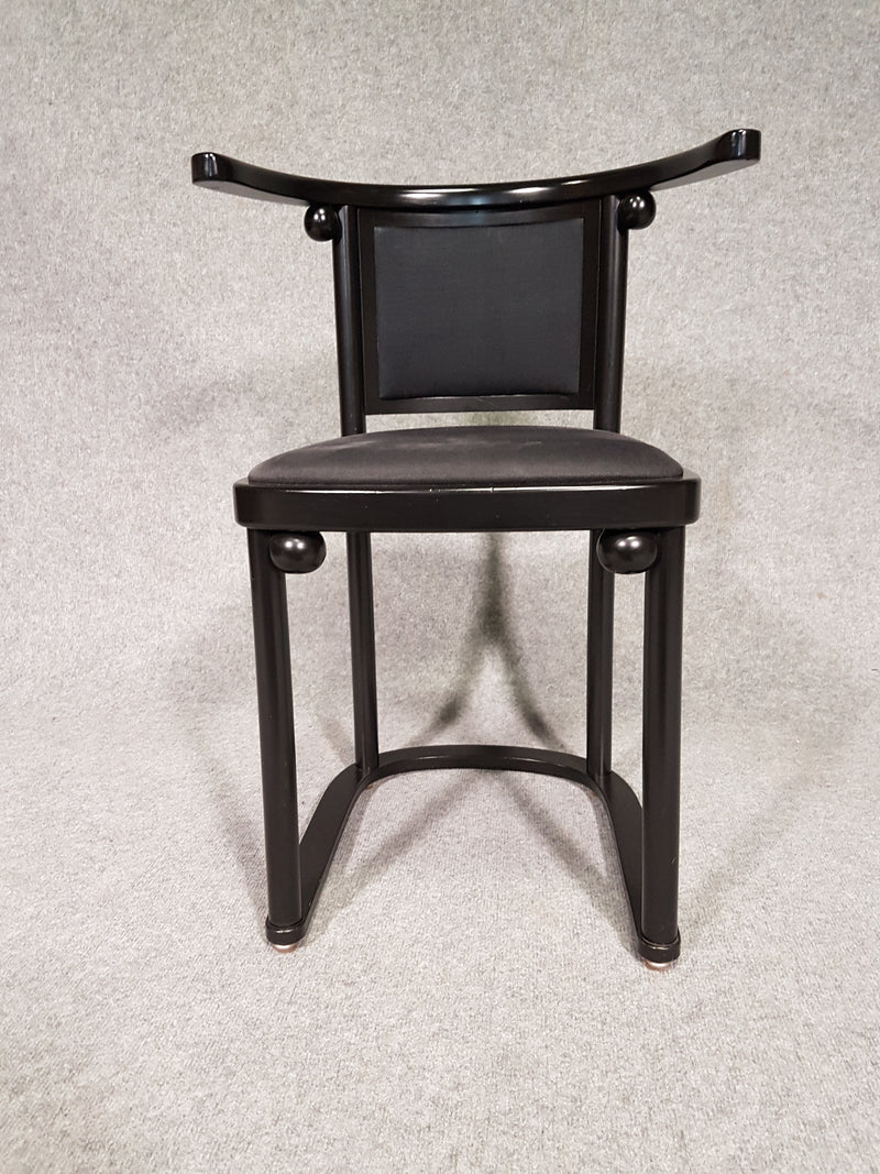 Set of 6 black Fledermaus chairs by Josef Hoffmann for Wittmann, 1980s.