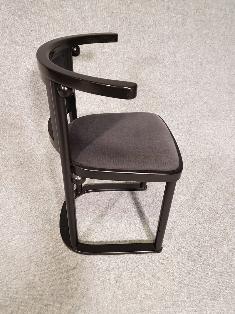 Set of 6 black Fledermaus chairs by Josef Hoffmann for Wittmann, 1980s.