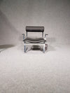 Leather and chrome lounge chair Cricket Plus by Joe Colombo, reissue from ICF International Carnovali - New