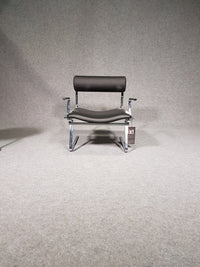 Leather and chrome lounge chair Cricket Plus by Joe Colombo, reissue from ICF International Carnovali - New