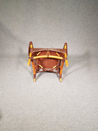 Lounge chair and footstool designed by Yuzuru Yamakawa rattan and bamboo