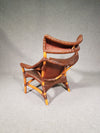 Lounge chair and footstool designed by Yuzuru Yamakawa rattan and bamboo