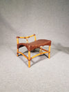 Lounge chair and footstool designed by Yuzuru Yamakawa rattan and bamboo