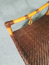 Lounge chair and footstool designed by Yuzuru Yamakawa rattan and bamboo