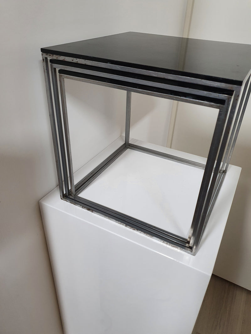 Early rare nesting tables model PK-71 designed by Poul Kjærholm.