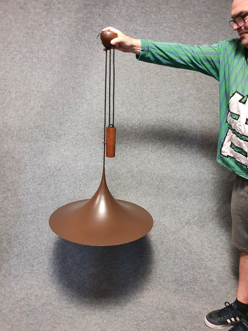 Semi large hanging lamp by Claus Bonderup & Torsten Thorup for Fog & Mørup, 1960s with counterweight