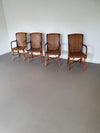 4 x rattan bamboo dinner chairs
