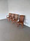 4 x rattan bamboo dinner chairs