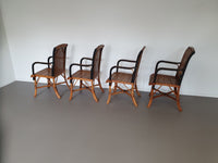 4 x rattan bamboo dinner chairs