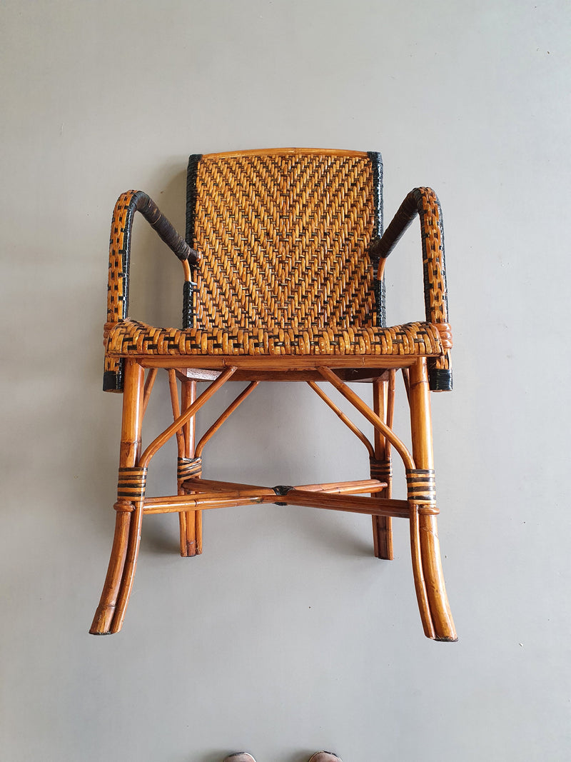 4 x rattan bamboo dinner chairs