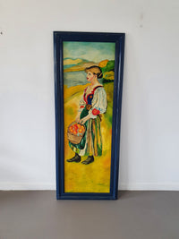 50 x 130 cm naive paintings 70s