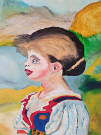 50 x 130 cm naive paintings 70s