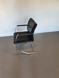 4 x Casala conference chair / black leather / chromen steel 1980s
