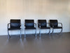 4 x Casala conference chair / black leather / chromen steel 1980s