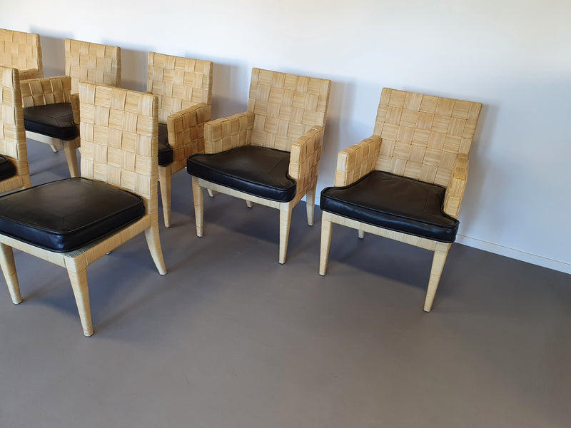 Donghia Block Island chairs with original leather seats by John Hutton