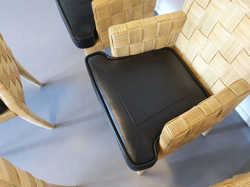 Donghia Block Island chairs with original leather seats by John Hutton