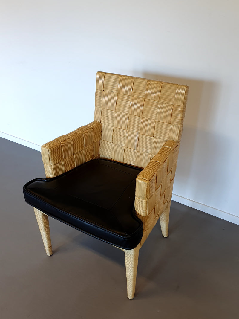 Donghia Block Island chairs with original leather seats by John Hutton