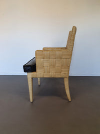 Donghia Block Island chairs with original leather seats by John Hutton