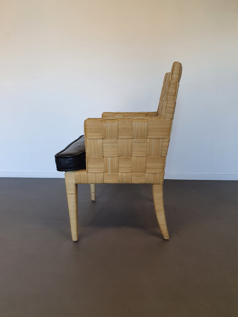 Donghia Block Island chairs with original leather seats by John Hutton