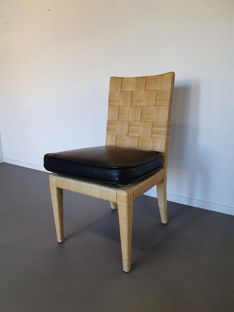 Donghia Block Island chairs with original leather seats by John Hutton