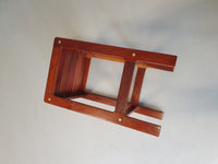 3 x stool meranti 70s. Height 71 cm /
Wide 42 cm / Depth 40 cm